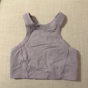 lululemon Ribbed Nulu High-Neck Bra. Size 6: Faint Lavender
